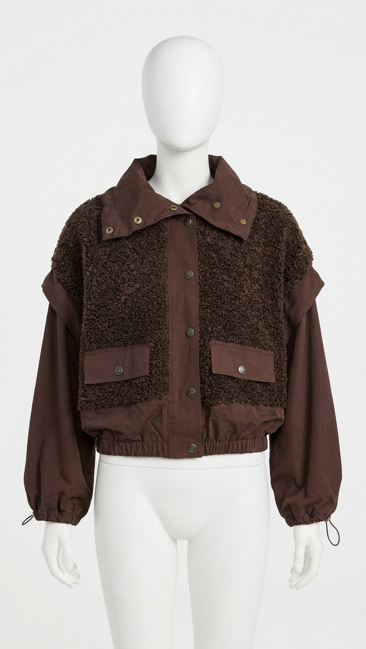 NEW ULLA JOHNSON women's aidan teddy fleece jacket in onyx
